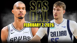 Download Lagu San Antonio Spurs vs Dallas Mavericks Full Game Highlights – February 7, 2026 | NBA Season MP3