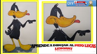 Cómo Dibujar al PATO LUCAS Paso a Paso - How to draw DUCK LUCAS - DIBUJOS ANIMADOS - LOONEY TUNES