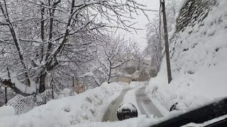 Tour in Ehden, Lebanon while snow is falling. Feirouz song.فيروز