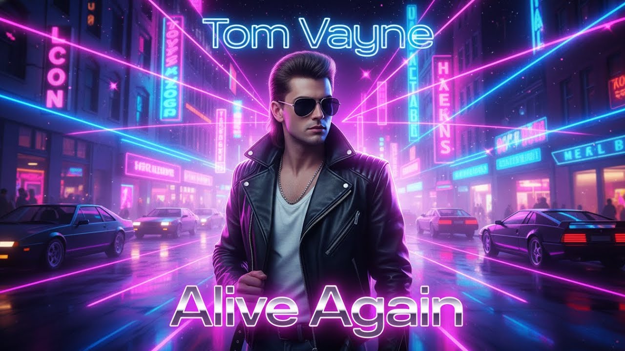 Italo Disco 80s Style Retro Revival - "Alive Again" by Tom Vayne (Lyric Video)