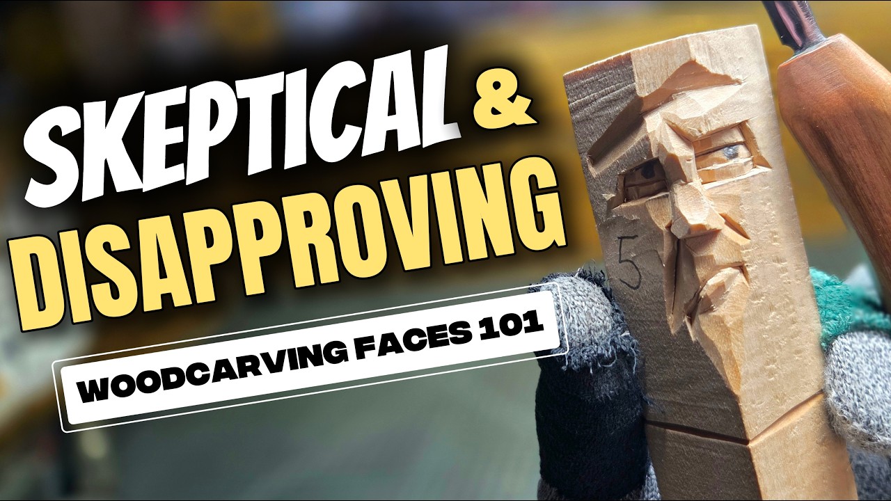 How to carve an Unimpressed Face in Wood -- WoodCarving Faces 101