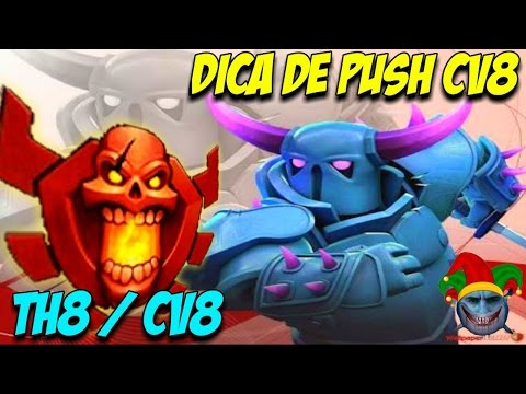 COMO FAZER PUSH PERFEITO NO CV8 ATÉ A LIGA CAMPEÃO E PEGAR AS ( 2MIL GEMAS ) - CLASH OF CLANS