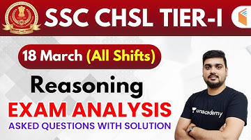 SSC CHSL (18 March 2020, All Shifts) Reasoning by Hitesh Sir | Exam Analysis & Asked Questions