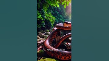 AI Amazon Adventure | Giant Python on Car | Nature Scenery #shorts #trending #wildlife #abandoned
