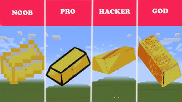 Pixel Art NOOB vs PRO vs HACKER vs GOD Golden Ingot in Minecraft