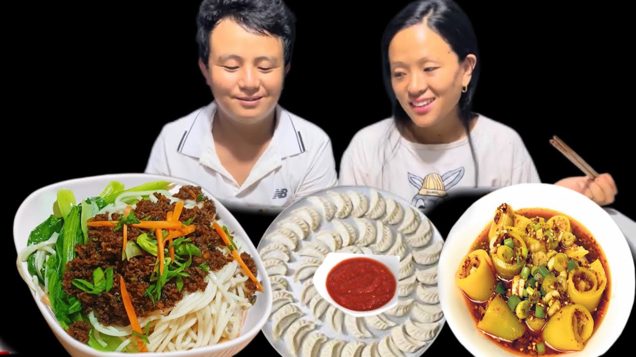 Spicy Buff kima noodles,jucy buff momo,spicy laphing mukbang with ...