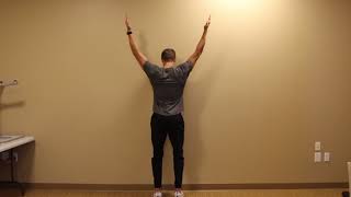 Overhead Reach (wall slides) w Pull Off