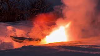 First REV-2 solid rocket engine static fire