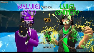TF2 Mario Strikers Charged: Waluigi (Spy) vs Luigi (Sniper)