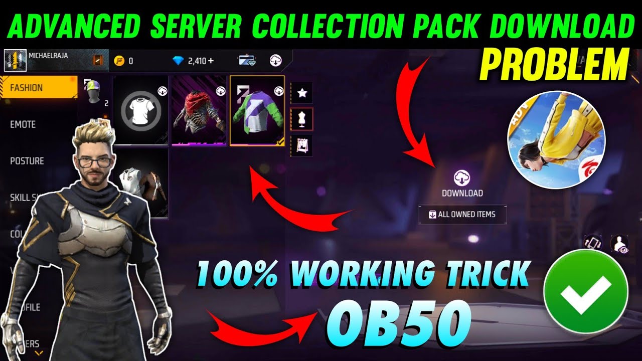😥 Free Fire Advance Server Costume Pack Download Nahi Ho Raha Hai | Collection Pack Download Problem