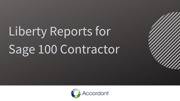 Liberty Reports for Sage 100 Contractor