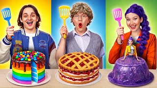 ¡Reto de cocina con LA ABUELA VS YO VS RUMI! Batalla de comida definitiva 123 GO! 🍔🔥