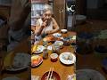 Japanese breakfast with grandma in Japan.