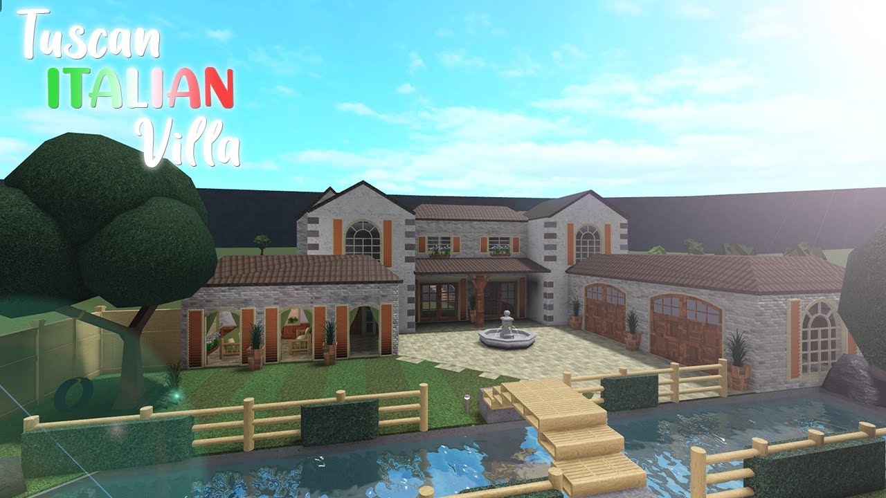 Tuscan Italian Villa (part 1)| Bloxburg Tour + Speedbuild