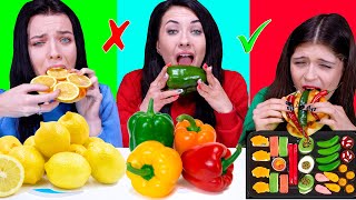 ASMR Sweet vs Spicy vs Sour Food Challenge By LiLibu #2