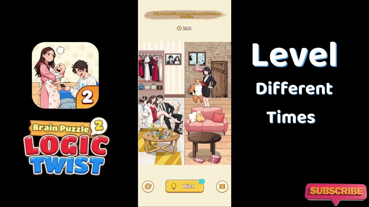 Brain Puzzle 2 Logic Twist Different Times Solution - LEVEL 12