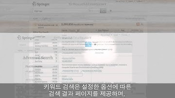 Springer for R&D Tutorial 02 Finding Journal Articles or Book Chapters (Korean subtitle)