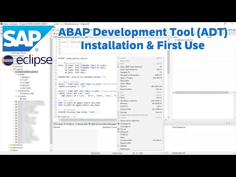 SAP: ABAP Development Tool (ADT), Installation & First Use