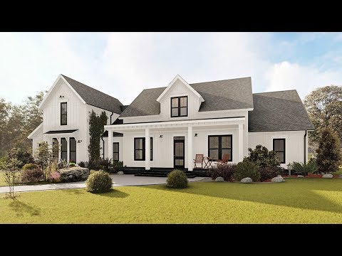 MODERN FARMHOUSE  HOUSE PLAN  041 00169 WITH INTERIOR YouTube