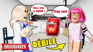 QUAND UNE DÉBILE A LE CORONA VIRUS SUR BROOKHAVEN! ROBLOX BROOKHAVEN RP STORY