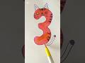how to drawing a cute cat with number #viral #youtubeshorts #creative #artist #viralvideo