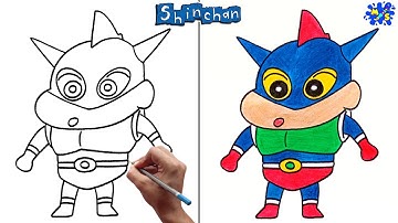 Shinchan drawing || How to draw Shinchan cosplay Action kamen