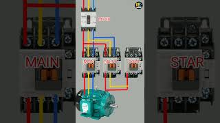 power wiring connection of star delta starter #shorts