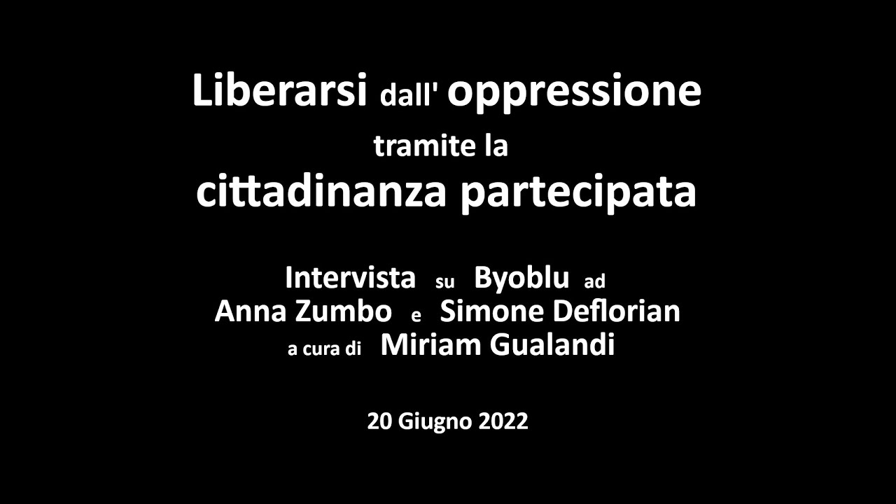 Anna Zumbo e Simone Deflorian - Liberarsi dall'oppressione tramite la cittadinanza partecipata
