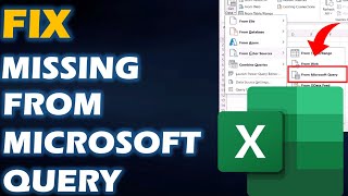 Solution "From Microsoft Query Option Missing" In Get Data From Other Sources In Excel in Windows