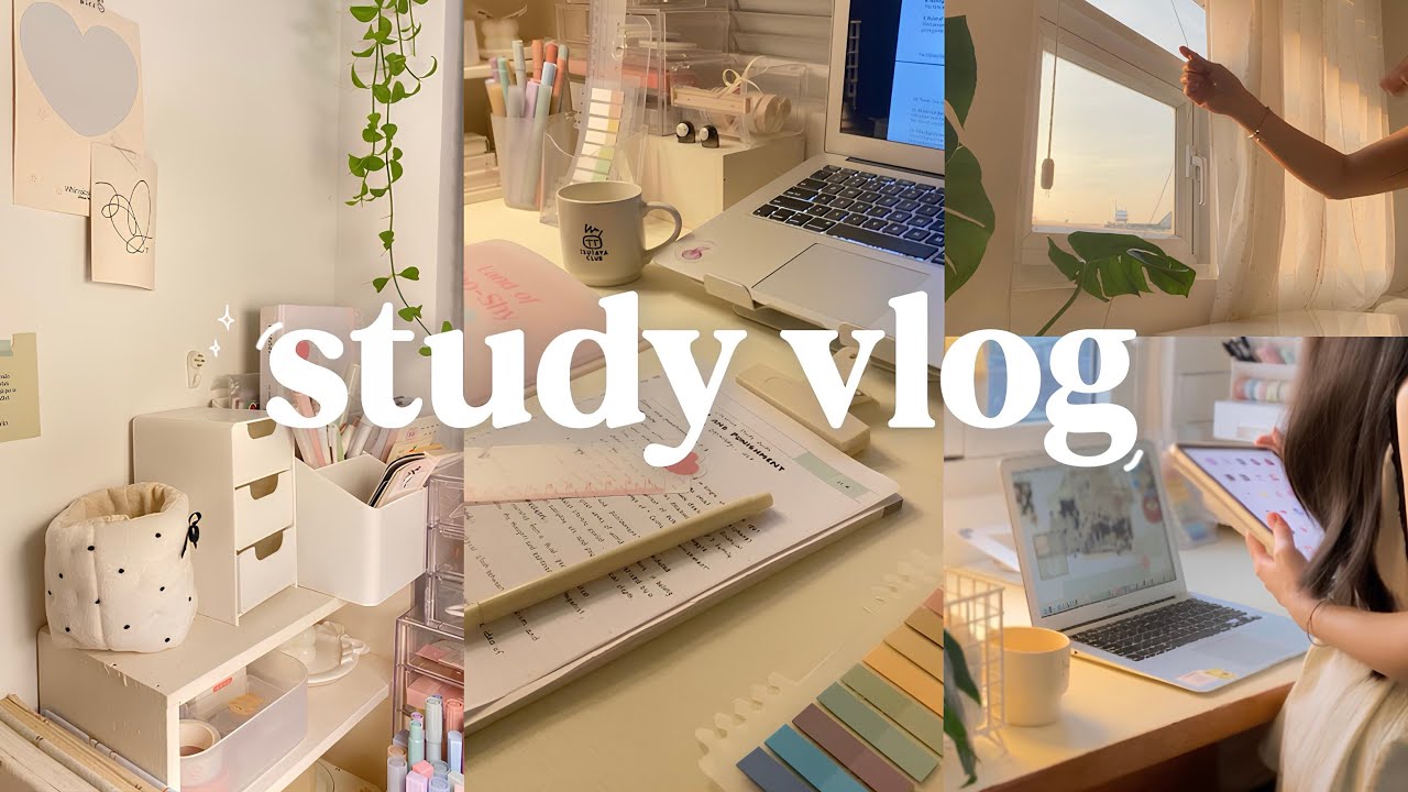 STUDY VLOG | productive mornings, lots of studying, motivation ˚ ༘୨ ...