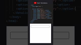 Autocomplete WITHOUT Javascript using the Datalist HTML Tag | HTML Tips #shorts