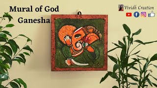 Lord Ganesha Mural/Texture Ganesha  Step By Step/Easy technique for beginner to make God Ganesha