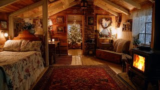 Download Lagu 🔴The Cabin Resting Beside a Fading Winter Day | Gentle Fireplace Crackle for Comfort and Reflection MP3
