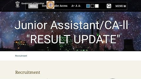 Rvunl Junior Assistant/CA-ll Result Update! 2021 #rvunl