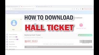How To Download Hall Ticket - KIC2023