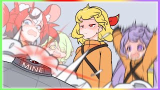 4 GAMERS vs 1 LETHAL PANCAKE 【Hololive Animation】【Fauna / Bae / Kaela / Biboo】