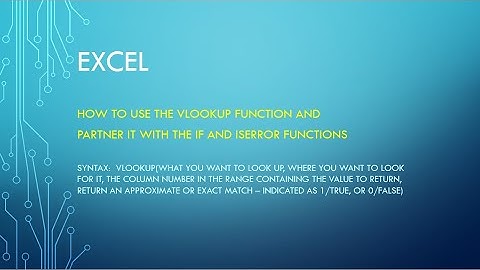 Excel - Vlookup IsError If Function #excel #exceltips #work #school #college #exam #data