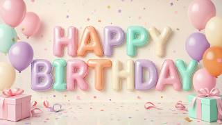 Happy Birthday TV Background | Pastel Balloon Party Banner | 2 Hour 4K screenshot 5