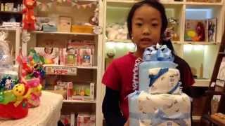 おむつケーキ（ダイパーケーキ）COCOWALK 男の子向け 名入れもOK｜出産祝い専門店 ファーストギフト