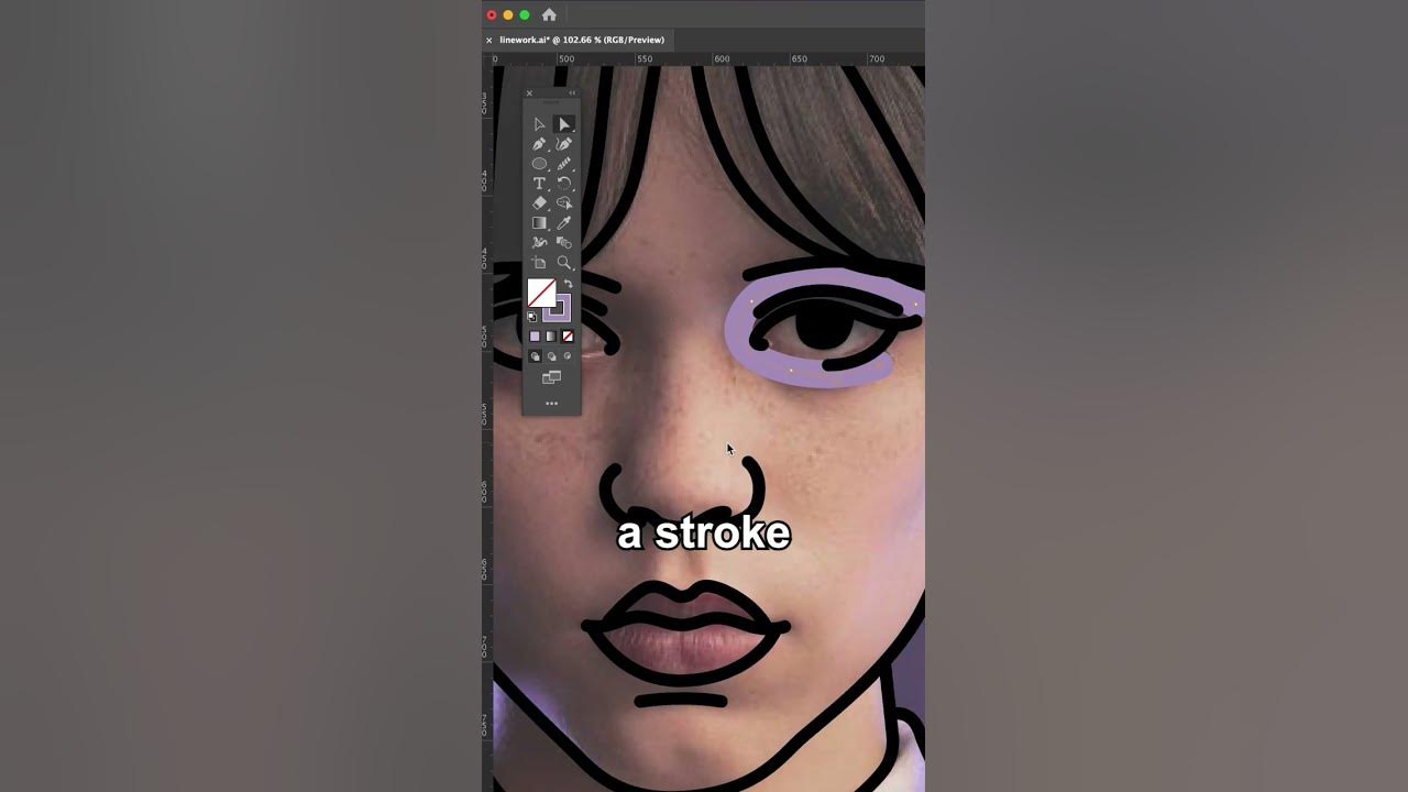 how-to-create-line-art-in-illustrator-wednesday-addams-shorts
