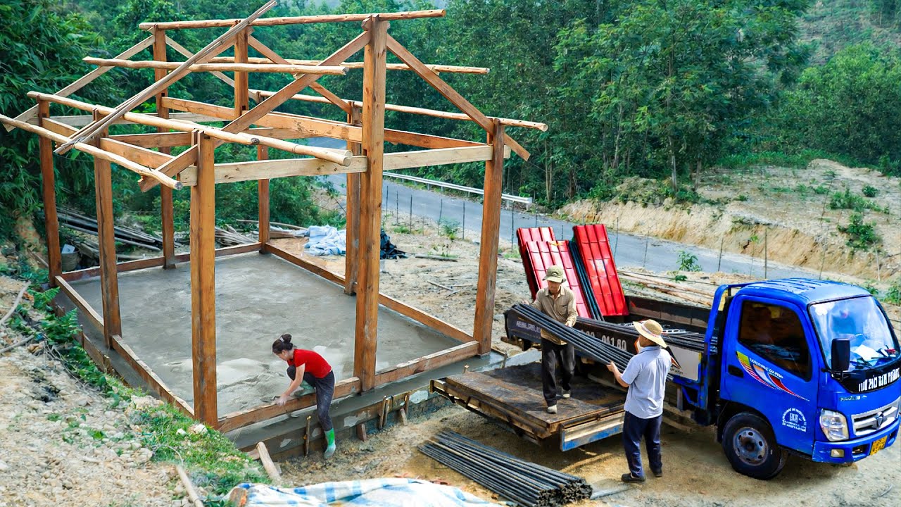 Pouring a Reinforced Concrete Floor for a 20m² House – Building Charity Home in the Middle of Winter