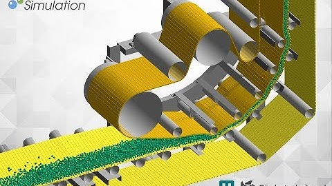 Dynamic sandwich belt conveyor DEM simulation