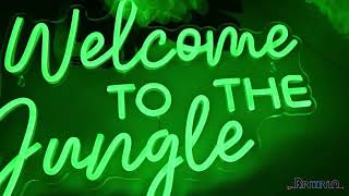 Britrio Welcome to the Jungle Green Neon Light Sign for Safari Jungle Themed Party Baby Shower Decor