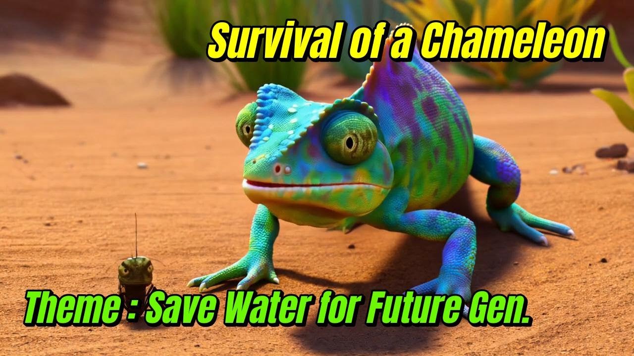 A Chameleon Survival in Desert Heartwarming Animation Story for Kids