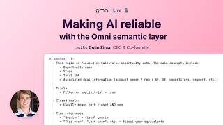 Omni Live: Curating your semantic layer for reliable AI