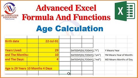 How to Calculate Age Using a Date of Birth in Excel || Calculate Age using DATEDIF Function Today