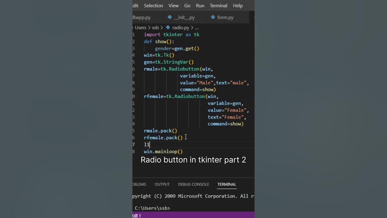 Radio button in tkinter part 2 | Aasaan padhaai - YouTube