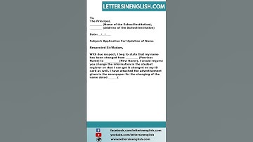 Letter To Principal Regarding Name Change