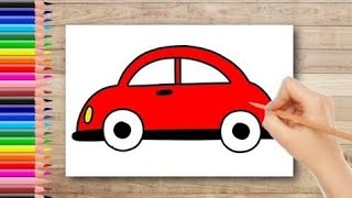 how to draw cute car | drawing car and coloring | artwork for kids | painting and drawing easy screenshot 5