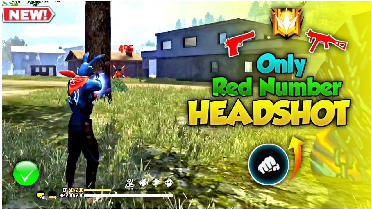 Free fire max only red number headshot trick 🎯|| auto headshot setting ...